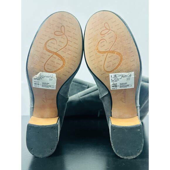 Clarks Women's Barley Rae Gray Suede Block Heel Over The Knee Boots Size 5 - Picture 10 of 12